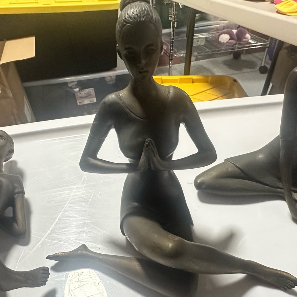 Bronze-Tone Yoga Figurine Set — Elegant Home Art Sculptures - 3 - Picture 6 of 8
